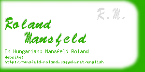 roland mansfeld business card